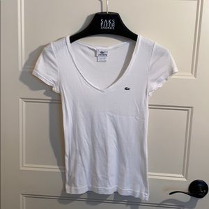 Lacoste cotton tee in white